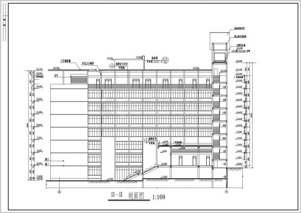 某地八层框架结构办公楼建筑设计施工图纸-图一