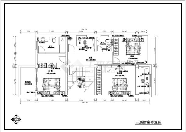 某地区4层私人住宅装修设计施工图-图二