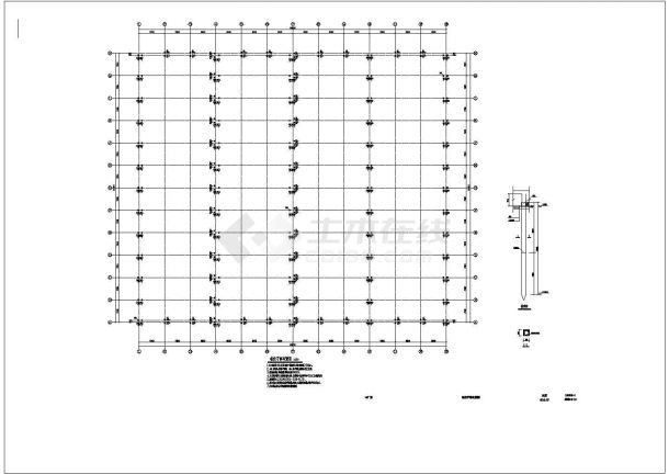 江苏某跨度24米单层排架厂房结构设计图（7度抗震）-图一