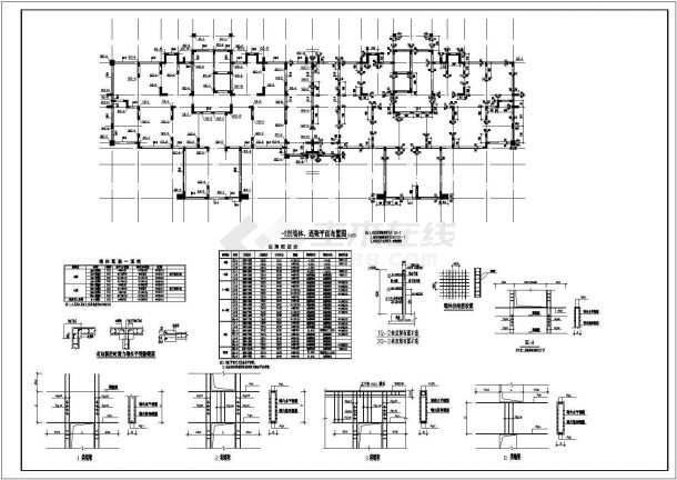 某八层剪力墙结构住宅结构设计施工图（筏形基础）-图一