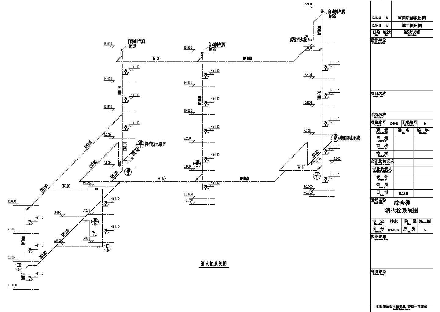 [苏州]某五层污水处理厂综合楼给排水施工图
