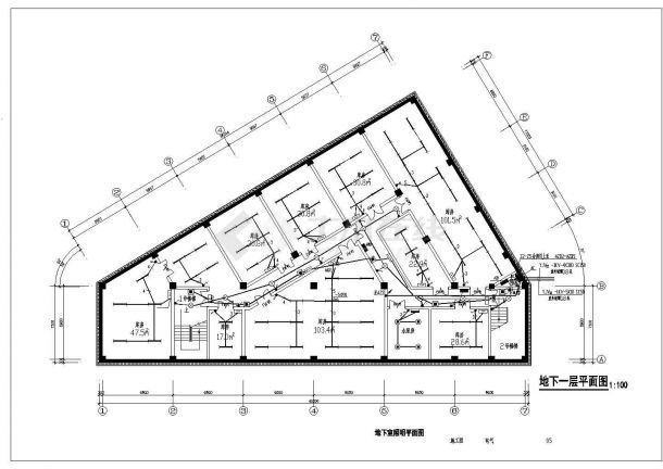 西安某3716.3㎡地上五层办公综合楼电气施工图纸（高22.2米）-图二