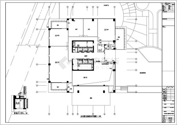 某23层办公楼及裙房给排水设计图-图二