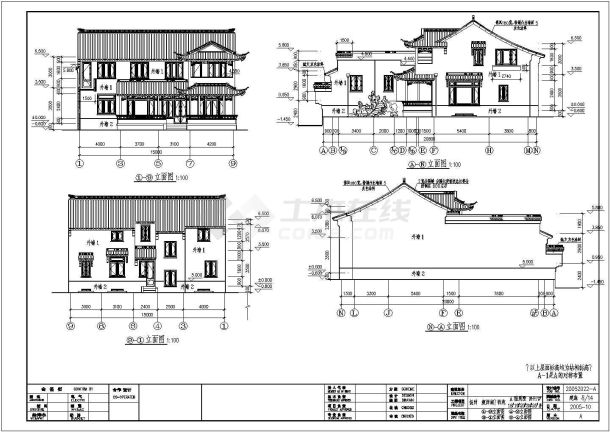 扬州两层砖混结构中式别墅建筑设计施工图-图一
