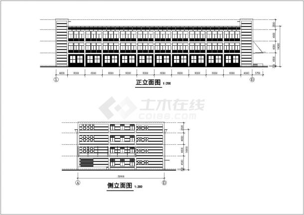 某地两套三层框架结构厂房建筑设计施工图-图一