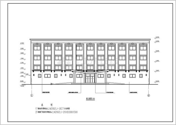 某1372平方米砖混结构办公楼建筑结构全套施工图纸-图一