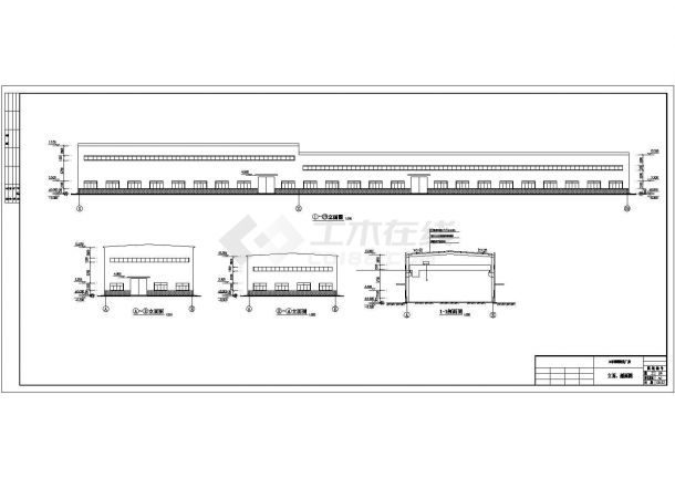 黄冈某3600平方米24米跨车间钢结构厂房图纸（带吊车）-图二