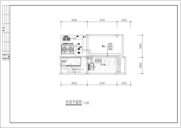 广东某五层联体别墅风冷热泵水管式户式中央空调图纸及报价-图一