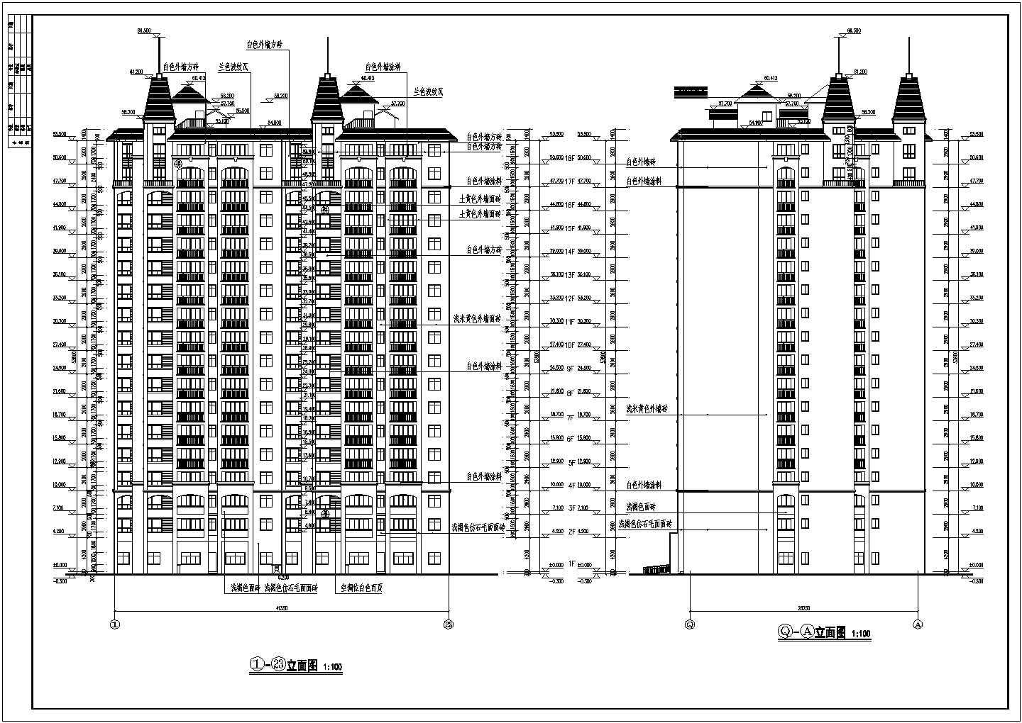 某18层欧式高层住宅建筑设计施工图