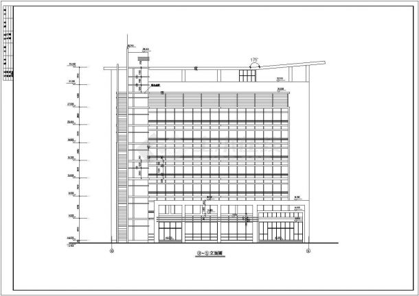 某地八层框架结构房管大厦建筑设计施工图纸-图一