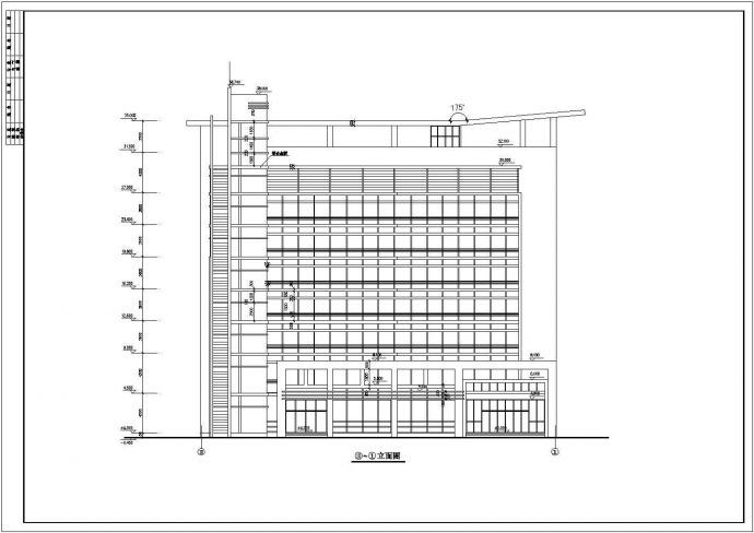 某地八层框架结构房管大厦建筑设计施工图纸_图1
