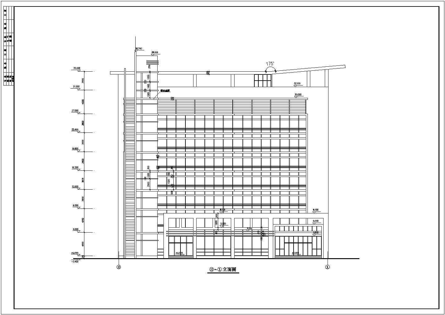 某地八层框架结构房管大厦建筑设计施工图纸