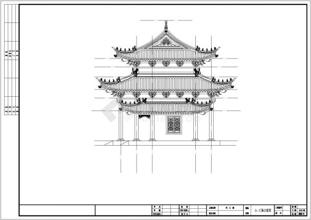 110平方米古建筑天王殿建筑施工图纸-图二