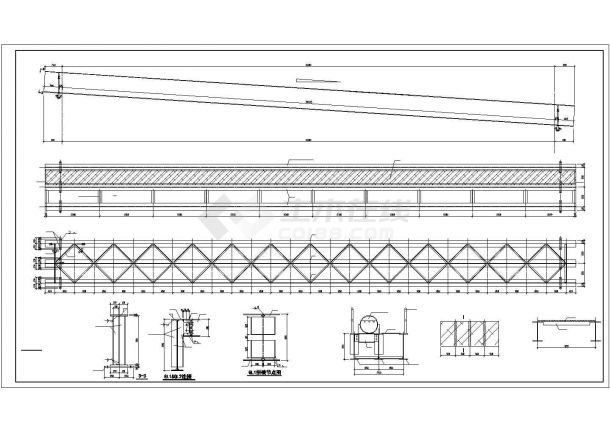 某单层轻钢厂房管道支架结构设计图-图一