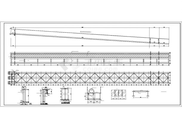 某单层轻钢厂房管道支架结构设计图-图二