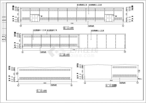 某带吊车两连跨厂房结构设计图（详细）-图二