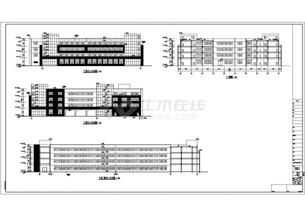 浙江某企业4层混凝土框架结构综合厂房建筑施工图纸-图二