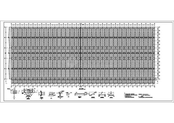 某三联跨跨单层钢结构厂房图（结构跨度36米+18米+36米）-图一