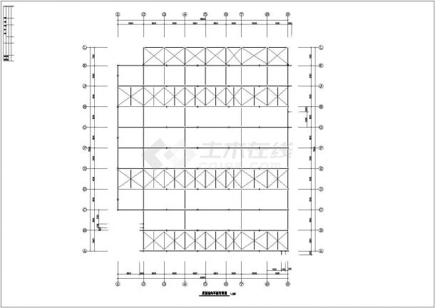 广州某单层钢结构厂房图纸（跨度为10+16+24+16m）-图一