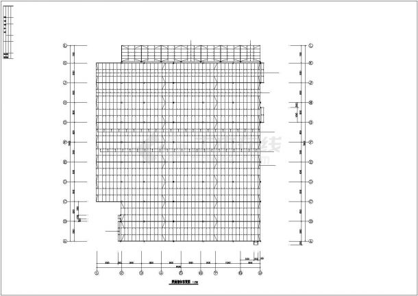 广州某单层钢结构厂房图纸（跨度为10+16+24+16m）-图二