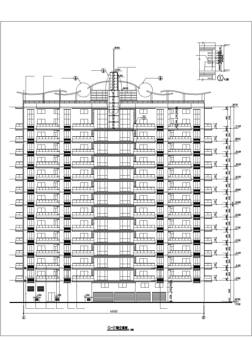 某地十四层框架结构住宅间建筑设计施工图纸