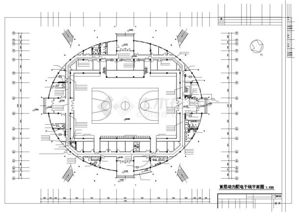 [广东]某4502㎡三层体育馆电气施工图纸（三级负荷）-图一