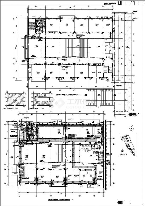 综合性学校建筑暖通空调系统设计施工图（建筑形式多风冷热泵系统）-图二