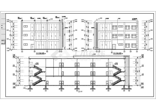 宁夏某3层钢结构售楼部建筑设计施工图纸-图二