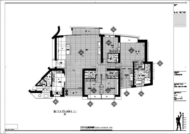 某四室两厅室内装修及电气设计施工图-图一