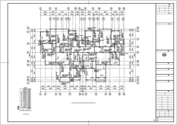 威海市某地上十二层剪力墙住宅楼结构设计图（筏形基础）-图一