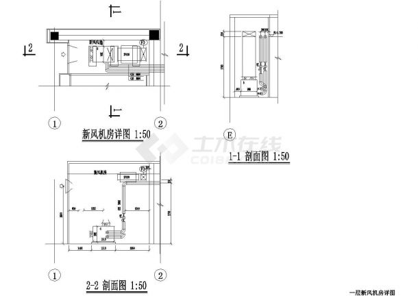 【天津】大学体育馆空调暖通空调全套系统设计施工图（大院设计地源热泵）-图一
