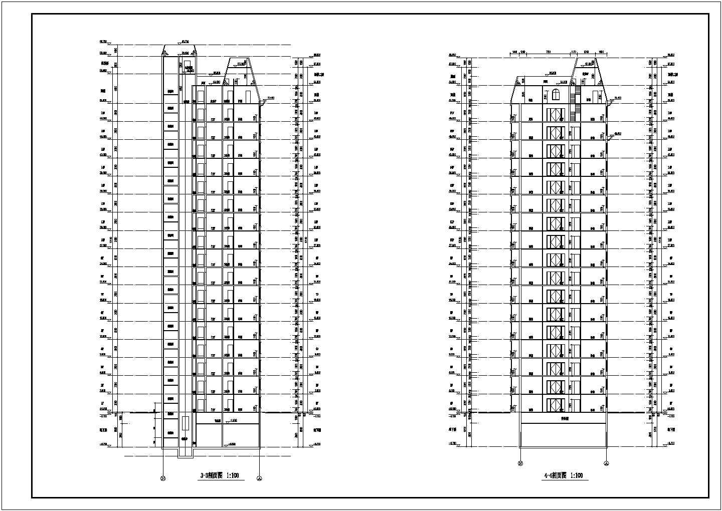 【黑龙江】小区三十层高层住宅供暖通风施工图（大院设计图面美观）