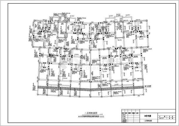 郑州某主体六层框架结构住宅楼结构图（高18米）-图一