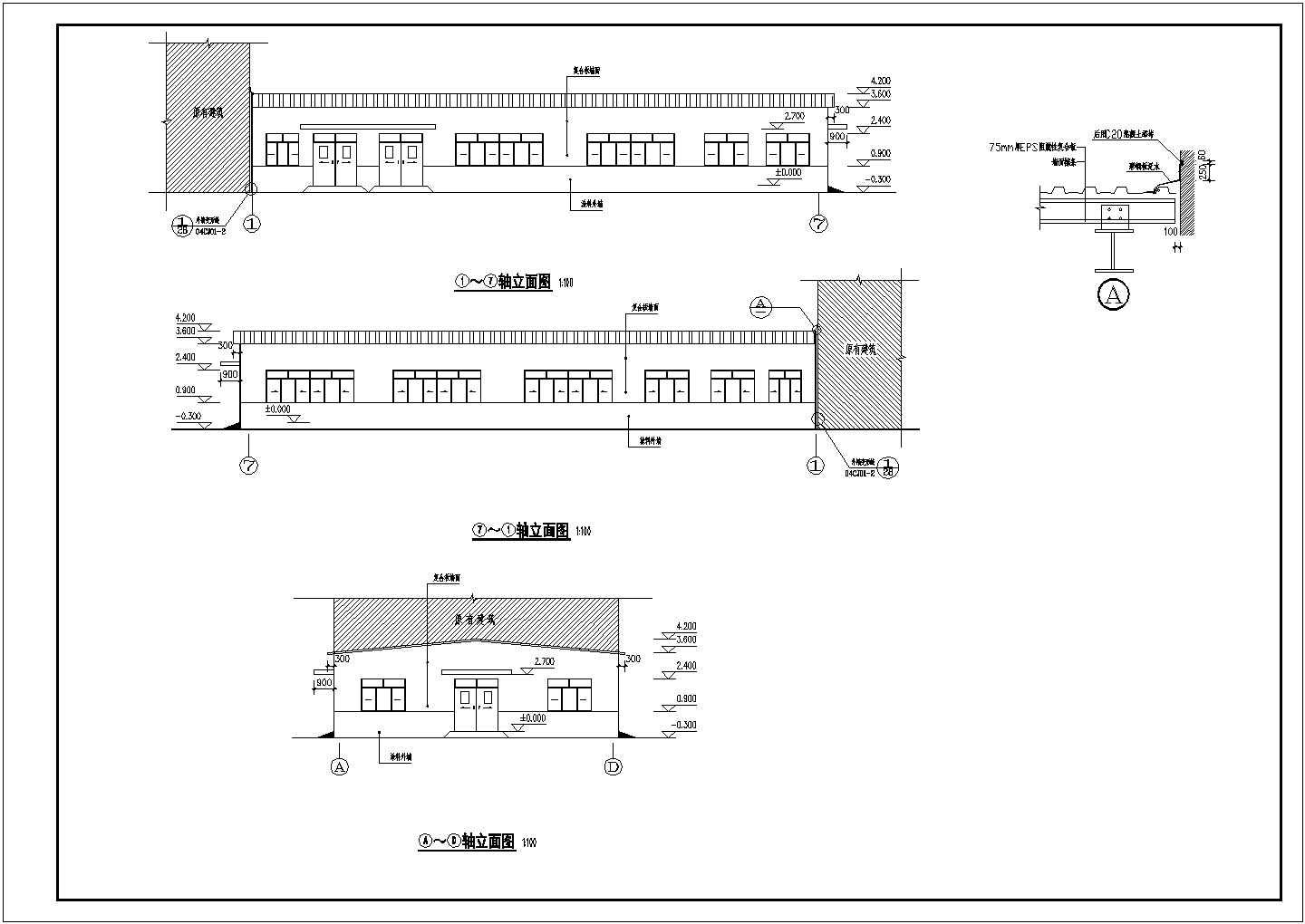 某地门式刚架轻型房屋结构设计施工图（包含建筑设计）