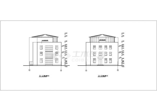 某地三层框架结构办公楼建筑结构设计施工图纸-图二