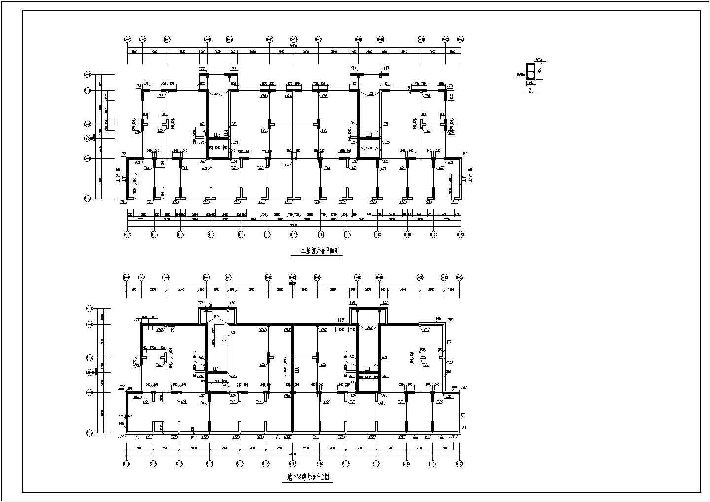 青岛某小区地上十四层住宅楼带阁楼层结构图纸（六号）