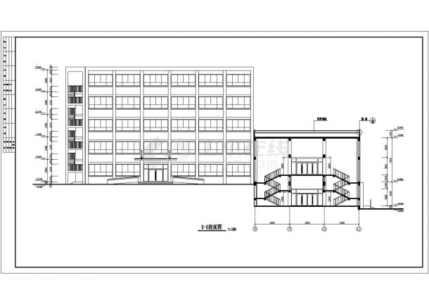 某地区某5层楼中学综合教学楼建筑设计施工图-图二