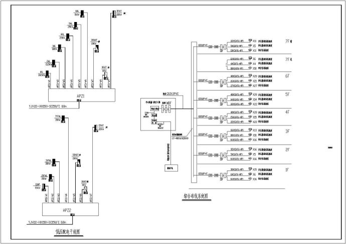 某七层办公楼电气CAD布置图_图1