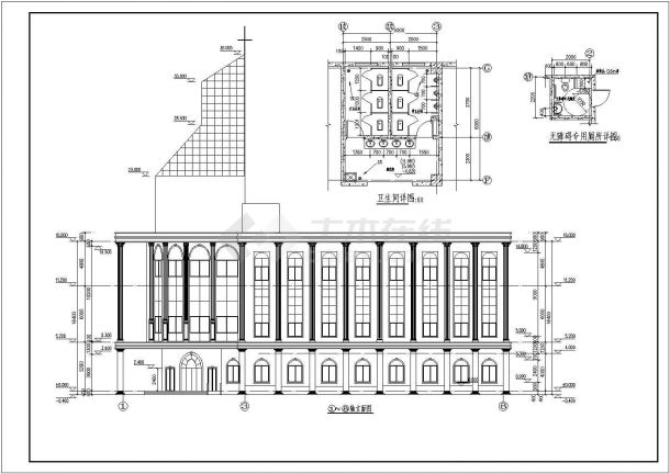 某3层框架结构教堂建筑设计施工图-图二