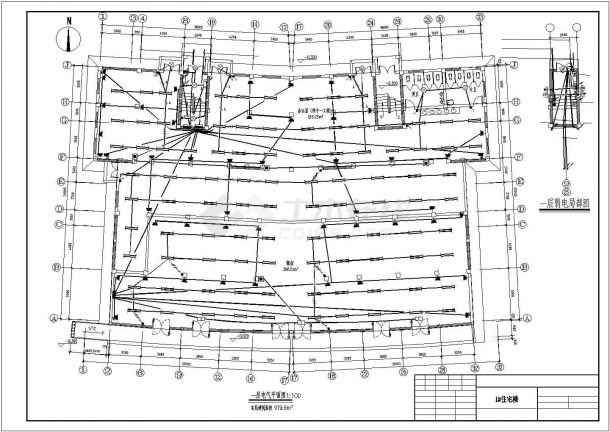 某4252.㎡六层砖混结构住宅楼电气设计图（高18米）-图一