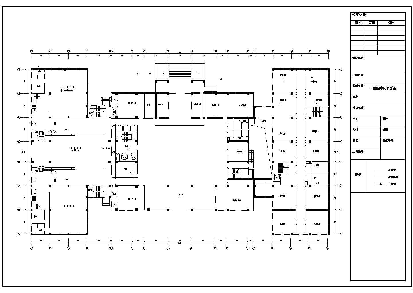 [安徽]14000平方米小高层办公楼多联空调系统设计施工图（商用空调机）