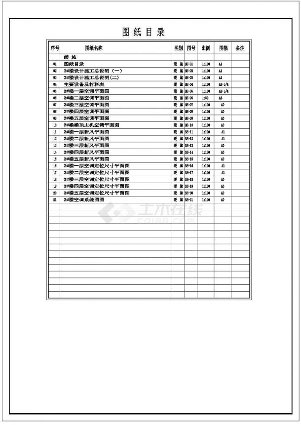 [重庆]196660㎡层办公楼空调新风系统设计施工图（含计算书空调系统安装工程量清单）-图一