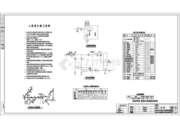 【西安】三十三层高档住宅楼采暖通风设计施工图（2栋楼，人防）-图一