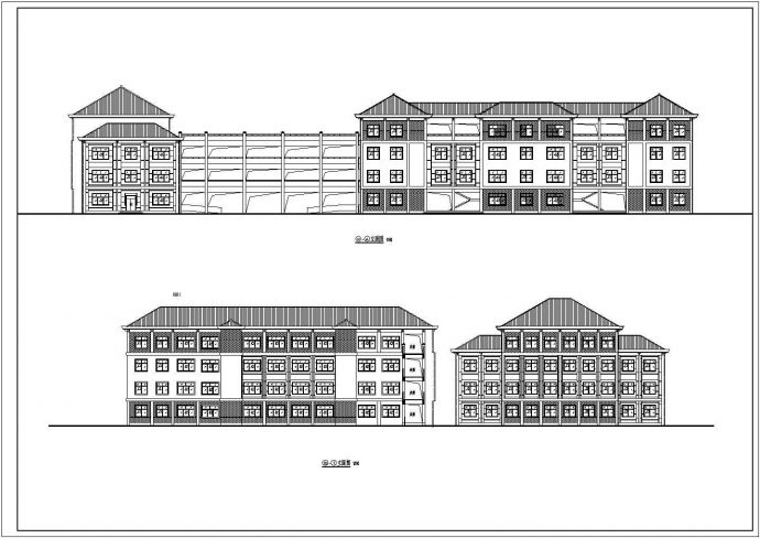 某地特色框架结构小学全套建筑设计方案图_图1