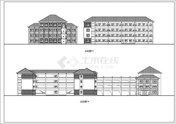 某地特色框架结构小学全套建筑设计方案图-图二