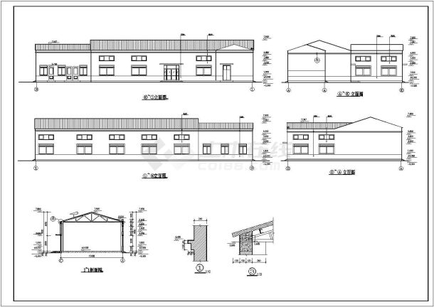 某公司单层轻钢结构食堂设计施工图-图一