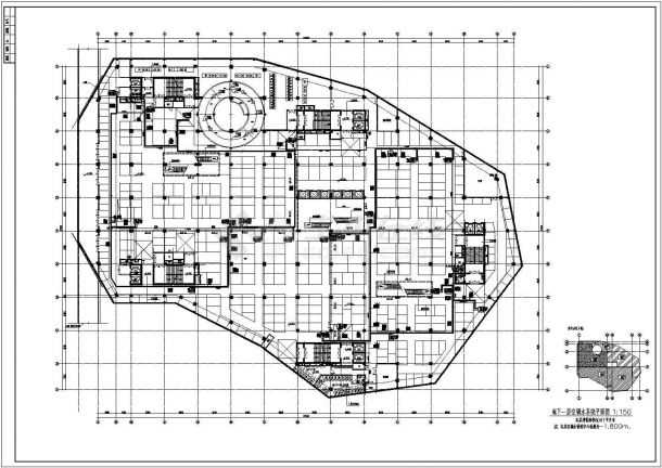 93173㎡十三层商场空调通风设计全套施工图（地下二层，共45张）-图一