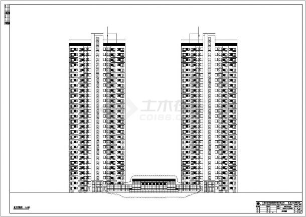 天津富力城某28层综合住宅楼建筑设计方案图-图一