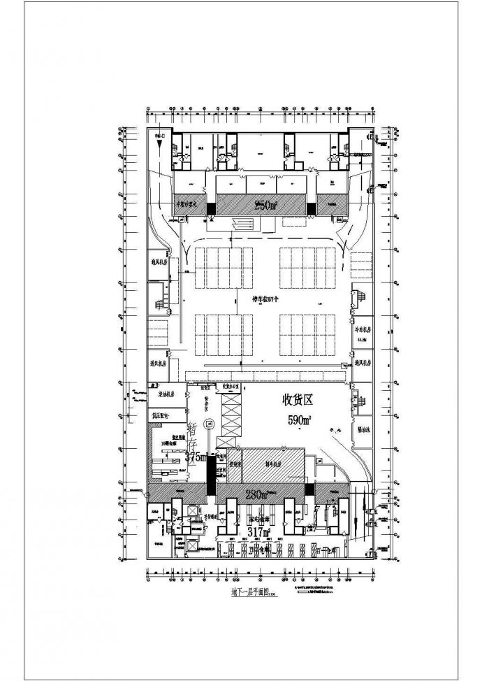 某地大型商场室内建筑平面设计布局图_图1