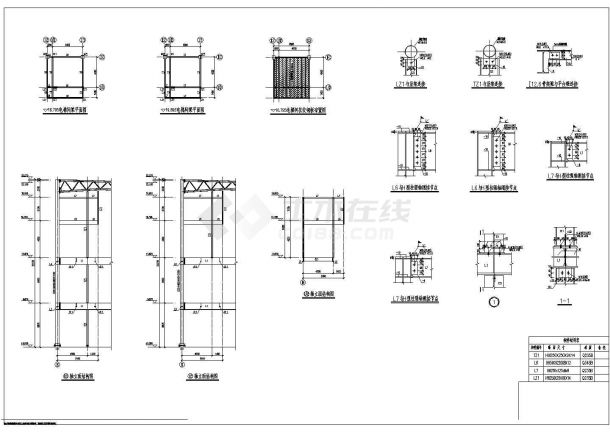 某地区三层钢管桁架框架结构厂房施工图-图二